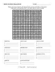 Kerissa Shouse Word Search Pdf Body System Challenge Name Thirty One Body Terms Related To Thechallenge Human Body Systems Are Hidden System Answer Course Hero