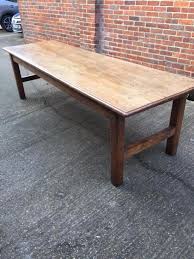 Sellingantiques.co.uk brings together 620 antique dealers and customers onto a single, online marketplace. Unusual Elm Two Plank End Stretcher 9ft 3 Antique Table For Sale