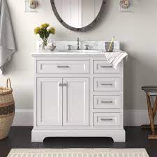 Elements 36 inch granite top single sink bathroom vanity. Aria 36 Freestanding Bathroom Vanity With Carrara Marble Top Kitchenbathcollection