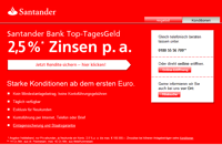 Bei dieser variante kaufen sie den sparbrief zum sogenannten nennwert. Santander Bank Tagesgeld Im Test