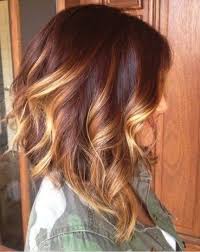 Soft Wavy Red To Blonde Ombre Bob Haircut For Medium Length Hair Hair Styles Hair Lengths Medium Length Hair Styles