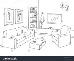 Black And White Furniture Clipart Living Room Graphic Black White Interior Sketch Illustration Vector Sponsored Affiliate Grap Interior Sketch Interior Design Videos Interior Illustration