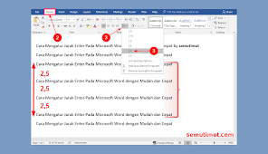 Seleksi tulisan yang ingin jarang antara barisnya di ubah menggunakan mouse, atau jika ingin menyeleksi semuanya tekan saja tombol ctrl + a. 3 Cara Mengatur Jarak Enter Spasi Baris Di Microsoft Word Semutimut Tutorial Hp Dan Komputer Terbaik