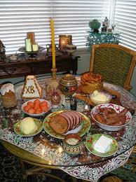 Easter Table With Cheese Paskha And Kulich Easter Recipes Ukrainian Recipes Easter Dinner