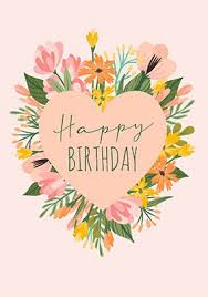 Happy birthday card with tulip flowers. Floral Heart Happy Birthday Card Funky Pigeon