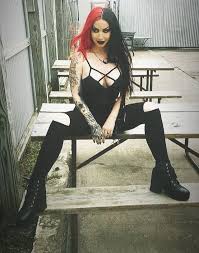 Ash Costello Gothic Fashion Women New Years Day Band Heavy Metal Girl