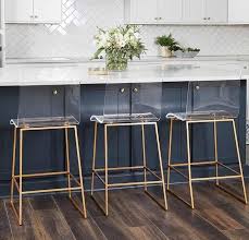 Gabby King Bar Counter Stool Gold Modern Bar Stools Kitchen Acrylic Counter Stools Counter Stools
