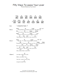 Fifty Ways To Leave Your Lover By Paul Simon Guitar Chords