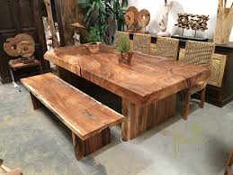 Solid Wood Table Root Table Unique Log Table Dining Mebel Meja Kayu Perabot
