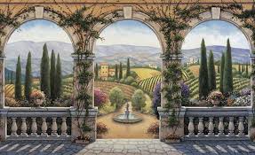 Tuscan landscape for a dining room. 46 Tuscan Wall Mural Wallpaper On Wallpapersafari