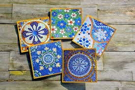 greeting cards mosaic design set of 5 disenos en mosaico florero del mosaico ideas de mosaico