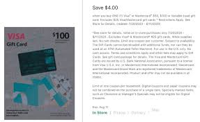 Visa gift card cardholder agreement. Expired Ymmv Kroger Save 4 When You Buy One Visa Or Mastercard Giftcard Doctor Of Credit