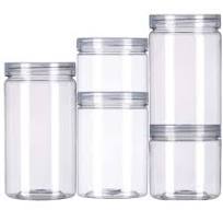 Factory Promote Clear 8 Oz Wide Mouth Plastic Jars with Lids Bulk