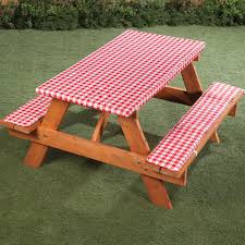 Check spelling or type a new query. Deluxe Picnic Table Cover With Cushions 3 Piece Set Red Gingham Walmart Com Walmart Com