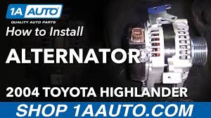 Genuine 2007 toyota highlander parts have been engineered to meet toyota's safety, reliability, and functionality standards. How To Replace Alternator 04 07 Toyota Highlander L4 2 4l Youtube