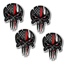 The punisher is not just a sign of veteran heroism it is also a symbol for justice, not to mention it's also a really impressive looking emblem. Firefighter Punisher Skull 4 Pack Decals For Fireman Etsy Punisher Skull Decal Skull Decal Punisher Skull