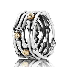 Pandora Funny Bones Brown Diamond Ring Silver 14k Pandora Rings Pandora Rings Silver Dancing Diamond