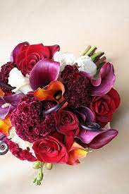 Beautiful Less Orange More Shades Of Fuschia Floral Wedding Wedding Flowers Red Bouquet