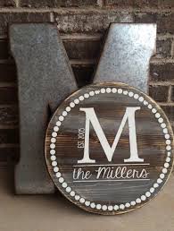 Monogram Wood Sign Circular Sign Farmhouse Style Sign Wedding Gifts Bridal Shower Gift Anniversary Gift B Monogram Wood Sign Diy Wood Signs Wood Monogram