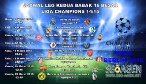 Daftar Pertandingan Liga Champions 14 15 Babak 16 Besar Leg Kedua Champion Legs Soccer