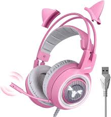 Somic gs301 led lights gamer headset deep bass. Somic G951rosa Spiel Kopfhorer Rosa Kat Ohr Kopfhorer Amazon De Elektronik