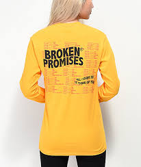 Broken Promises Daily Ritual Gold Long Sleeve T Shirt