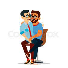 Gay Couple Vector. Two Hugging Men. Same Sex Marriage. Isolated Flat Cartoon  Character Illustration | Stock vector | Colourbox