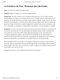 La Armadura De Dios Bosquejo Para Sermones Demonios Oracion