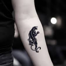 The most common black panther tattoo material is paper. Amazon Com Panther Temporary Fake Tattoo Sticker Set Of 2 Www Ohmytat Com Beauty