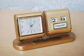 A mid 20th century banjo form wall barometer with clock. Linden 7 Jewels Desk Alarm Clock Calendar I Like Mikes Mid Century Modern