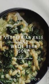 Healthy Vegetarian Kale And Bean Soup Recipe Well Good Vegetarian Soup Recipes Bean Soup Recipes Kale And Bean Soup