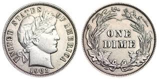 1901 Barber Dime Coin Value Prices Photos Info