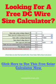 Free Solar Cable Size Calculator Solar Panel Inverter