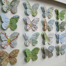 The Places We Ve Been 16 Butterfly Custom Example Vintage Map Butterfly Art 150 00 Via Etsy Map Crafts Butterfly Crafts Paper Butterflies
