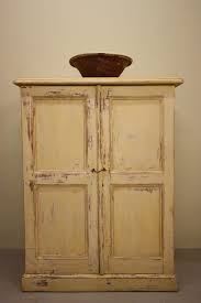 antique painted pine two door cupboard