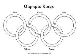 Olympic Rings Colouring Page Labelled Olympics Activities Preschool Olympics Olympic Rings