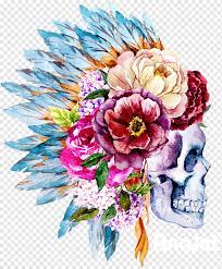 Skulls with floral patterns by vecster on creative market. Skull Flower Png Images Pngwing