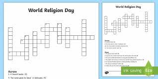 Crossword puzzles can be fun, challenging and educational. Ks2 World Religion Day Crossword