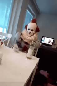 Pennywise Funny Gif Pennywise Funny Drink Discover Share Gifs Funny Gif Pennywise Halloween Printables