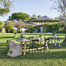 Parasol De Jardin Inclinable Ecru D 300 Cm Maisons Du Monde Mimbre Blanco Sillas Diseno Sillas De Mimbre
