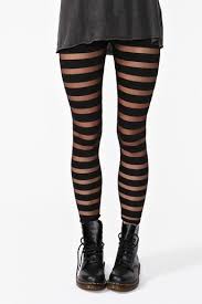 Black And White Striped Tights Horizontal Mesh Stripe Leggings Striped Tights Tights Fashion