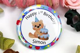 Gifts are one way to mark the occasion. 1st Birthday Gifts Personalised 1st Birthday Badge Pink Blue