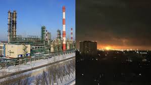 Drone strike sparks fire at Russia's Slavneft-Yanos oil refinery