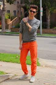 Amazing 41 Latest Orange Outfits Ideas Orange Pants Outfit Mens Colored Pants Pants Outfit Men