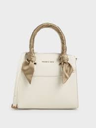 Charles & keith leather handbag £72.32 £72.32. Chalk Satin Scarf Top Handle Bag Charles Keith Us