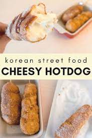 korean street food cheesy hotdog food street food korean street food
