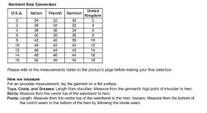 Prada Size Chart