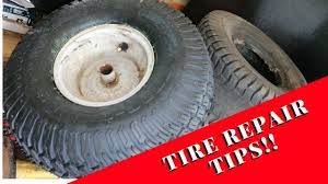 Position it around the tire and grab it down until snug. How To Replace A Lawn Tractor Tire Rick S Tips Youtube