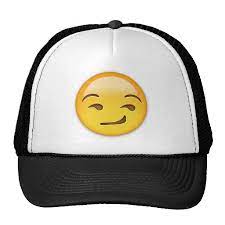 Smirking Face Emoji Trucker Hat Zazzle Com In 2021 Emoji Hat Hats Face Emoji