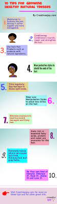 Top 10 Tips For Growing Healthy Natural Tresses Infographics Natural Hair Styles Healthy Natural Hair Natural Hair Care